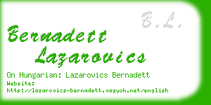 bernadett lazarovics business card